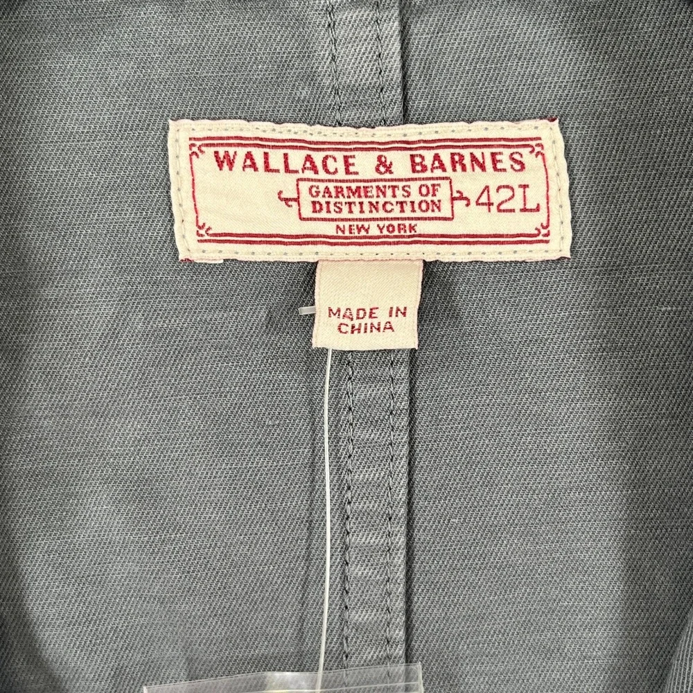 J Crew Wallace Barnes Chore Blazer Mens 42L Cotton Linen Slate Blue Casual Wear